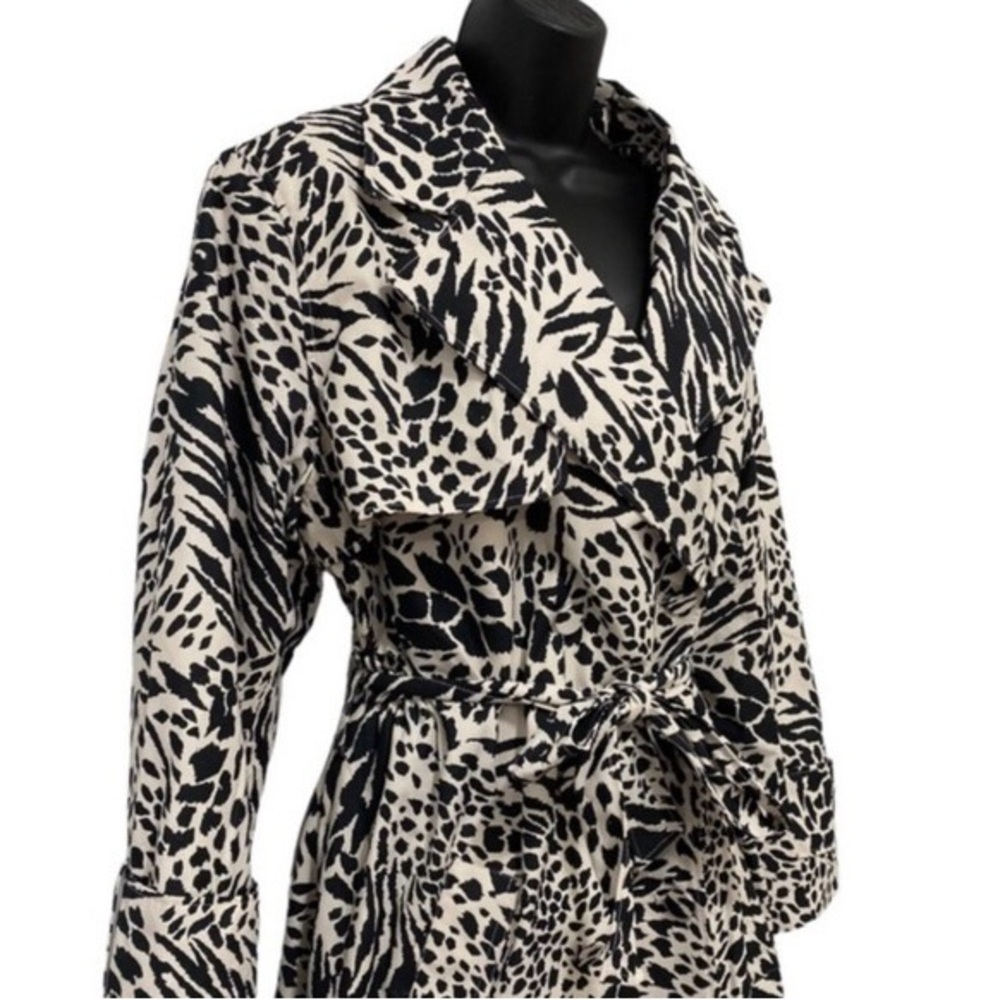 Animal print trench coat